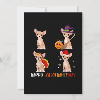 Carte Joyeux Hallothanksmas mignonne sorcière Turquie Sa