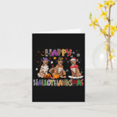 Carte Joyeux Hallothanksmas Pitbull Amoureux des chiens (Fleur jaune)