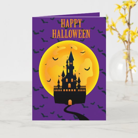Carte Joyeux Halloween (Fleur jaune)