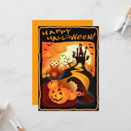 Carte Joyeux Halloween ! (Devant/Arrière en situation)