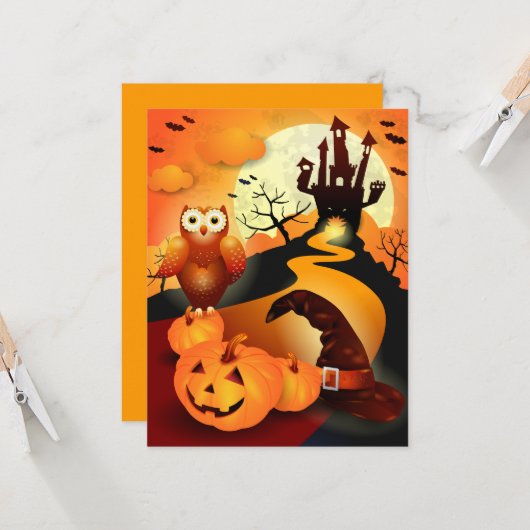 Carte Joyeux Halloween ! (Devant/Arrière en situation)