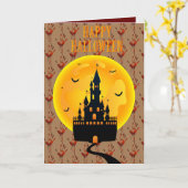 Carte Joyeux Halloween (Fleur jaune)