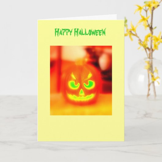 Carte Joyeux Halloween (Fleur jaune)