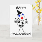 Carte Joyeux Halloween au football (Fleur jaune)