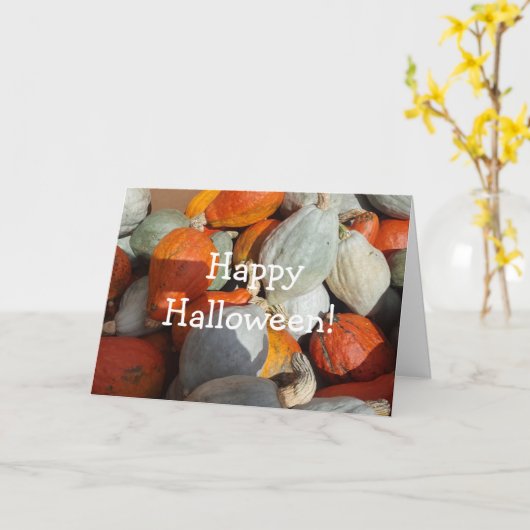 Carte Joyeux Halloween Automne Bénédictions Citrouilles (Fleur jaune)