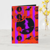 Carte Joyeux Halloween avec les couleurs électriques ! ! (Fleur jaune)