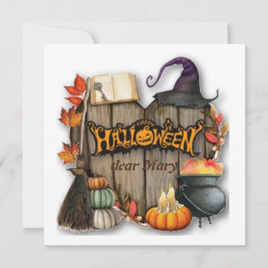 Carte Joyeux Halloween avec nom (Devant)