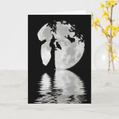 Carte Joyeux Halloween avec sorcières, hibou, lune de ch (Fleur jaune)