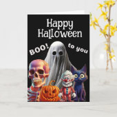Carte Joyeux Halloween…Bouh à toi (Fleur jaune)
