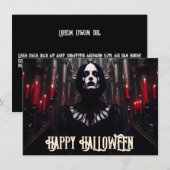 Carte Joyeux Halloween - Célébration Gothique Dark (Devant / Derrière)