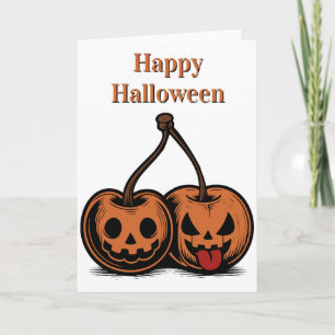 Carte Joyeux Halloween Cerises de Citrouille