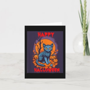 Carte Joyeux Halloween Chat Noir