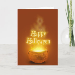 Carte Joyeux Halloween Chaudron de Sorcière