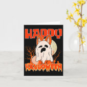 Carte Joyeux Halloween Chien Fantomatique Halloween Chie (Fleur jaune)