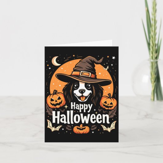 Carte Joyeux Halloween Chien Manches Longues (Devant)