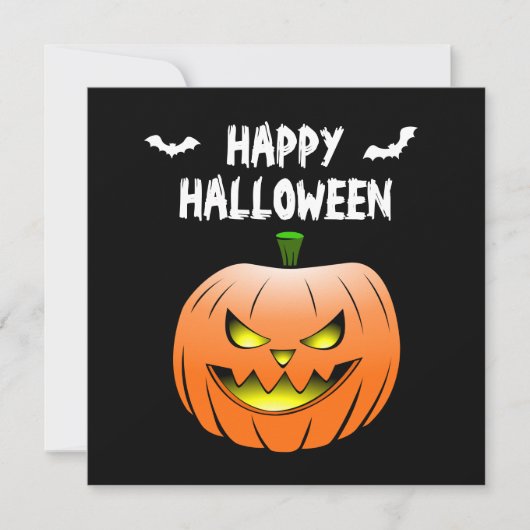 Carte Joyeux Halloween Citrouille (Devant)