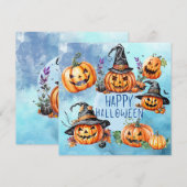 Carte Joyeux Halloween Citrouille (Devant / Derrière)