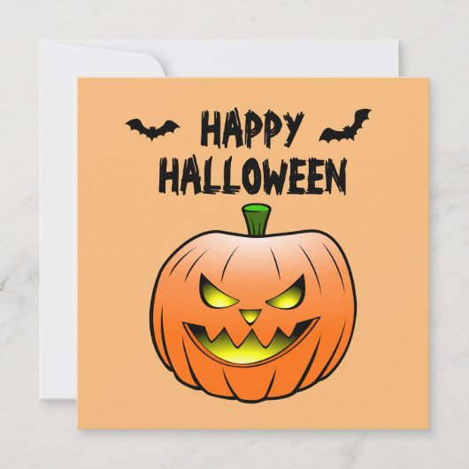 Carte Joyeux Halloween Citrouille (Devant)