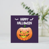 Carte Joyeux Halloween Citrouille (Debout devant)