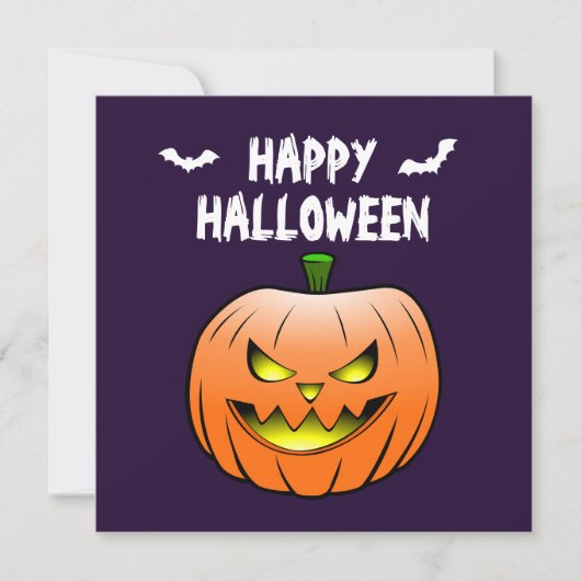 Carte Joyeux Halloween Citrouille (Devant)