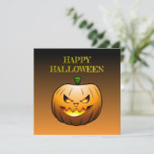 Carte Joyeux Halloween Citrouille (Debout devant)