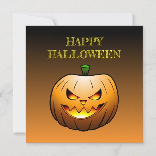 Carte Joyeux Halloween Citrouille (Devant)