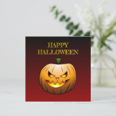 Carte Joyeux Halloween Citrouille (Debout devant)