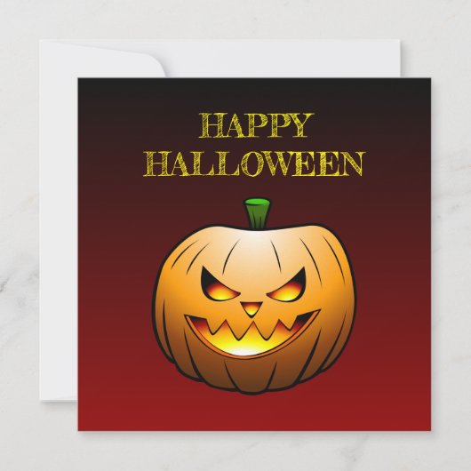 Carte Joyeux Halloween Citrouille (Devant)