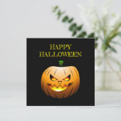 Carte Joyeux Halloween Citrouille (Debout devant)