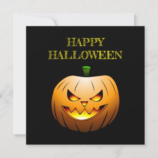 Carte Joyeux Halloween Citrouille (Devant)