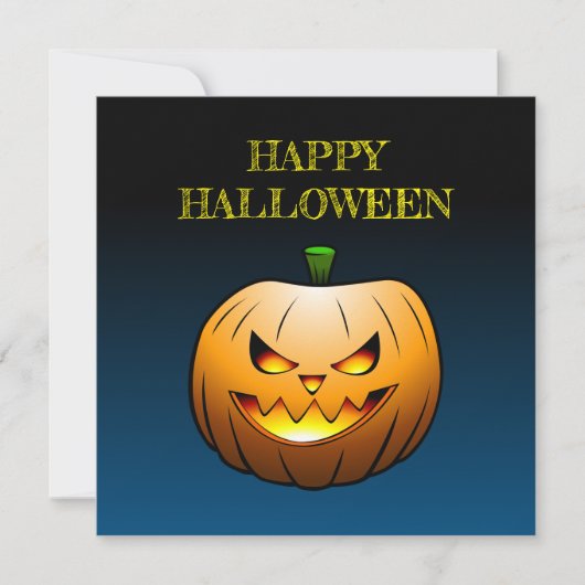 Carte Joyeux Halloween Citrouille (Devant)
