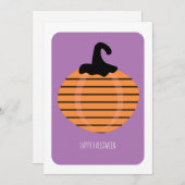 Carte Joyeux Halloween Citrouille adorable (Devant / Derrière)