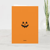 Carte Joyeux Halloween Citrouille Orange Visage de Jack (Dos)