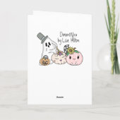 Carte Joyeux Halloween | Citrouille Rose et Points   (Dos)