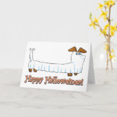 Carte Joyeux Halloween Dachshund (Fleur jaune)