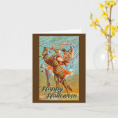 Carte Joyeux Halloween Danseur Mascarade Vintage (Fleur jaune)