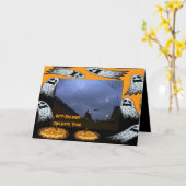 Carte Joyeux Halloween d'Austin, TX. (Fleur jaune)