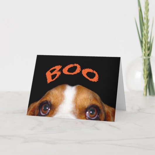 Carte Joyeux Halloween de Holmes le Basset Hound (Devant)