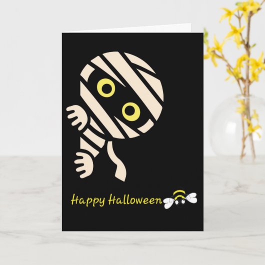 Carte « Joyeux Halloween » de Mummy Bee (Message à (Fleur jaune)