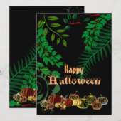 Carte Joyeux Halloween Éffrayant foncé nuit brillant Cit (Devant / Derrière)