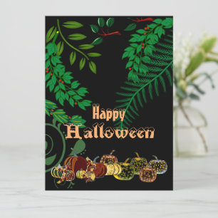 Carte Joyeux Halloween Éffrayant foncé nuit brillant Cit