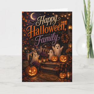 Carte Joyeux Halloween en famille