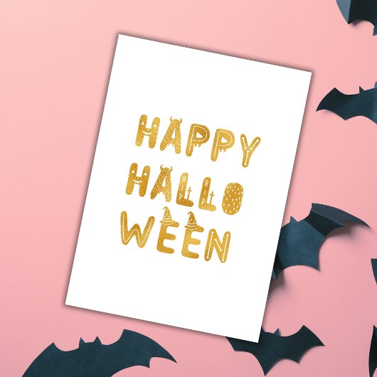 Carte Joyeux Halloween en or