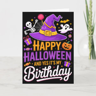Carte Joyeux Halloween et oui c'est mon anniversaire Cha