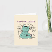Carte Joyeux Halloween Frankenstein Chat (Devant)