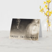 Carte Joyeux Halloween Ghost (Fleur jaune)