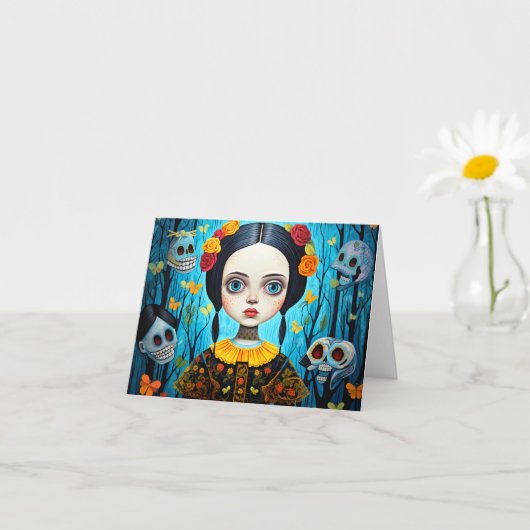 Carte Joyeux Halloween gothique sorcière conception fill (Petite plante)