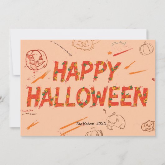 Carte Joyeux Halloween, Halloween minimaliste mode (Devant)