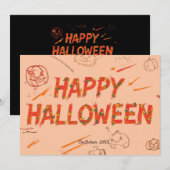 Carte Joyeux Halloween, Halloween minimaliste mode (Devant / Derrière)