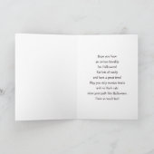 Carte Joyeux Halloween. Maison Éffrayante amusante (Intérieur)